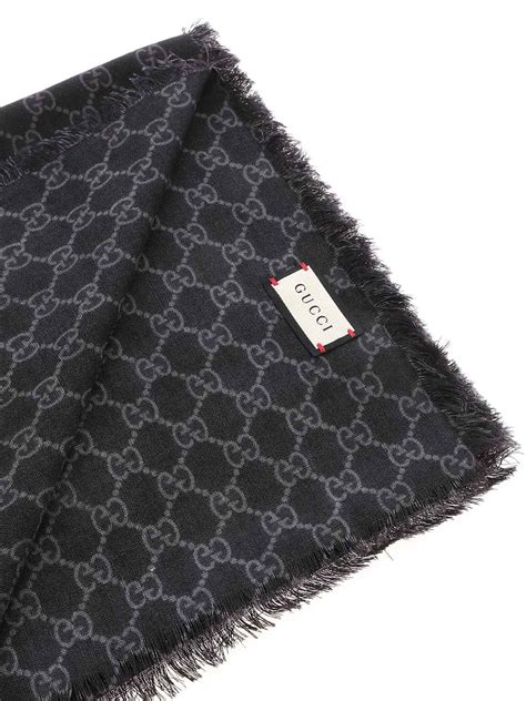 gucci scarf beige black|Gucci black and white scarf.